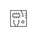 Circuit board line outline icon