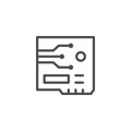 Circuit board line outline icon
