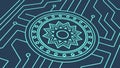 Circuit Board Mandala, Tech Pattern, vector design Generative AI Royalty Free Stock Photo