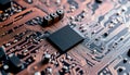 Circuit Board Microchip, Electronic Component and Tech Generative AI Royalty Free Stock Photo