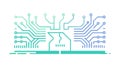 Circuit Board Mountain Outline. Tech Exploration, vector design Generative AI Royalty Free Stock Photo