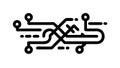 Circuit Board Pathway Icon for Technology and Connectivity, vector design Generative AI Royalty Free Stock Photo