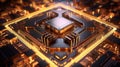 circuit board with processor Central Processing Unit of the computer Royalty Free Stock Photo