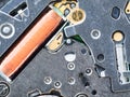 Circuit board in quartz movement in watch Royalty Free Stock Photo