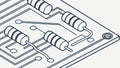 Circuit Board with Resistors, Electronics Components Vector Art, vector design Generative AI Royalty Free Stock Photo