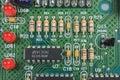 Circuit Board with Resistors and LEDs Royalty Free Stock Photo