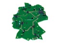 Circuit board shape of germany map isolate on white background