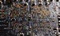 Circuit board with surface smd. Circuit board in solder macro. Circuit board for electronic hardware. Circuit board as close-up Royalty Free Stock Photo