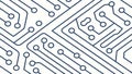 Circuit Board Tech Pattern Outline Sketch, vector design Generative AI Royalty Free Stock Photo