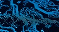 Circuit Board Technology Blue Abstract Electronic Background Royalty Free Stock Photo