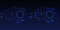 Circuit Board Technology CPU Microprocessor Interface Connection Vector Background. Royalty Free Stock Photo