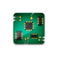 Circuit board technology Icon, shiny circuit board