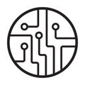 Circuit board, technology outline icon vector. For your website design, logo, app, UI. Vector illustration Royalty Free Stock Photo