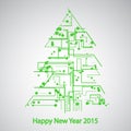 Circuit board, Tree for the new year Royalty Free Stock Photo