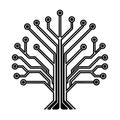 Circuit Board Tree: Technology, Innovation, and Digital Transformation Concept Design Royalty Free Stock Photo