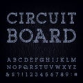 Circuit board type font. Vector Alphabet. Royalty Free Stock Photo