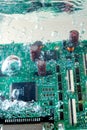 Circuit board under water Royalty Free Stock Photo