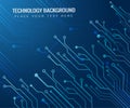 Circuit board vector blue background Royalty Free Stock Photo