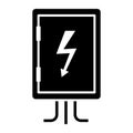 Circuit breaker cabinet and electricity icon