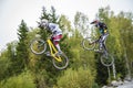 Circuit championship in bmx cycling, full-speed and high jump