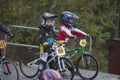 Circuit championship in bmx cycling, just before the start Royalty Free Stock Photo