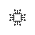 Circuit chip line icon Royalty Free Stock Photo