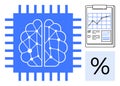 Neural Network AI Chip with Data Analytics and Performance Metrics Concept Royalty Free Stock Photo
