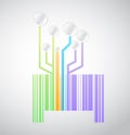 Circuit color barcode or upc illustration design Royalty Free Stock Photo