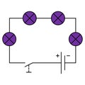 Circuit diagram, plan consisting of circuit symbols for the graphic representation of a circuit in electrical engineering as an