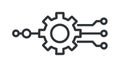 Circuit Gear Icon: Connected Technology Flat Design, vector design Generative AI Royalty Free Stock Photo