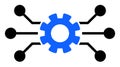 Circuit Gear Vector Icon Flat Illustration