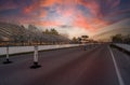 Circuit Gilles-Villeneuve car-racing track at sunset Royalty Free Stock Photo