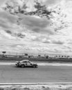 Black and white picture of a Porsche 934 in a classic cars race Royalty Free Stock Photo