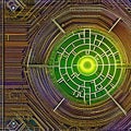 235 Circuit Maze: A high-tech and futuristic background featuring circuit maze in electric and metallic colors that create a mod