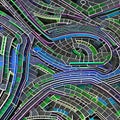 235 Circuit Maze: A high-tech and futuristic background featuring circuit maze in electric and metallic colors that create a mod