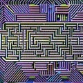 235 Circuit Maze: A high-tech and futuristic background featuring circuit maze in electric and metallic colors that create a mod