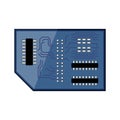 circuit microcontroller cartoon vector illustration