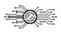 Circuit Target: Digital Accuracy & Tech Precision Icon, vector design Generative AI Royalty Free Stock Photo