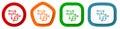 Circuit, technology, chip, processor vector icon set, flat design buttons on white background Royalty Free Stock Photo