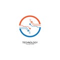 circuit technology logo vector template-vector Royalty Free Stock Photo