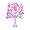 Circuit Technology Tree Vector Icon.