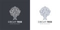 Circuit tree logo Royalty Free Stock Photo