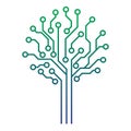 Circuit tree on white background. Technology design, Computer engineering hardware system. Royalty Free Stock Photo