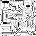 Black seamless circuit board pattern Royalty Free Stock Photo