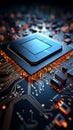Circuitry elegance Abstract chip processor backdrop encapsulates technologys intricate essence