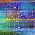 284 Circuitry Matrix: A futuristic and dynamic background featuring a matrix of circuitry lines in electric and metallic colors