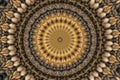 abstract ancient ornament in brown, mandala, kaleidoscope