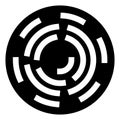 Circular abstract data spiral technology black and white Royalty Free Stock Photo