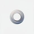 A circular, abstract design featuring overlapping, translucent layers creates a spiral