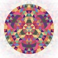 Circular abstract geometric triangle kaleidoscope design - symmetrical vector pattern graphic from colored triangles